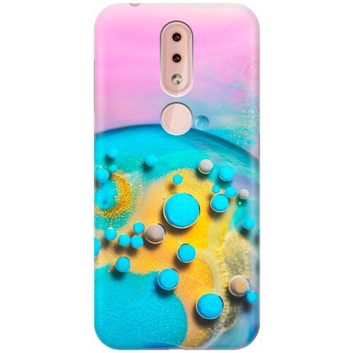 фото Ультратонкий силиконовый чехол-накладка для nokia 4.2 с принтом "цветные капли" gosso