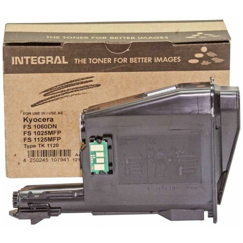 Картридж Integral TK-1120, 3000 стр, черный тонер картридж e line tk 1120 для kyocera fs 1060 fs 1025mfp чёрный 3000 стр c чипом