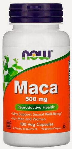 Изображение товара Капсулы NOW "Maca" , укрепление полового здоровья, 500 мг, без вкуса, 100 капсул