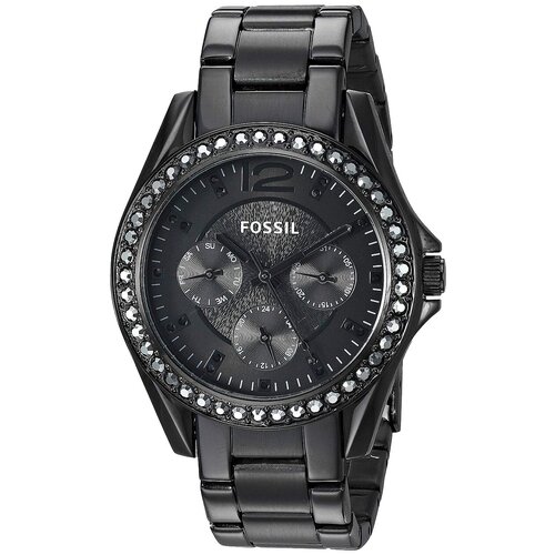 Наручные часы FOSSIL Riley, черный наручные часы fossil riley серебряный белый