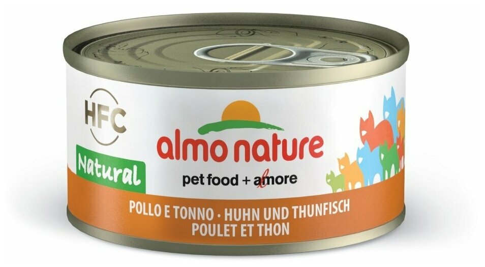Консервы Almo Nature Legend HFC Adult Cat Chicken&Tuna для кошек с курицей и тунцом 75% мяса 70г 26493