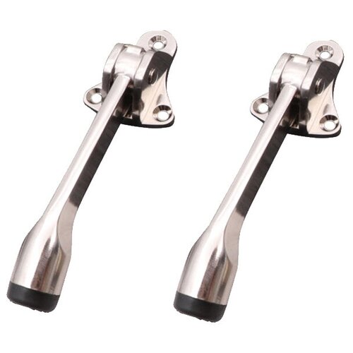 Набор 2 шт Дверной фиксатор Козья ножка металлический цвет серебро 590₽