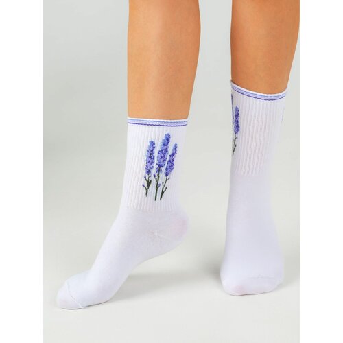 фото Женские носки с цветочным принтом красная ветка