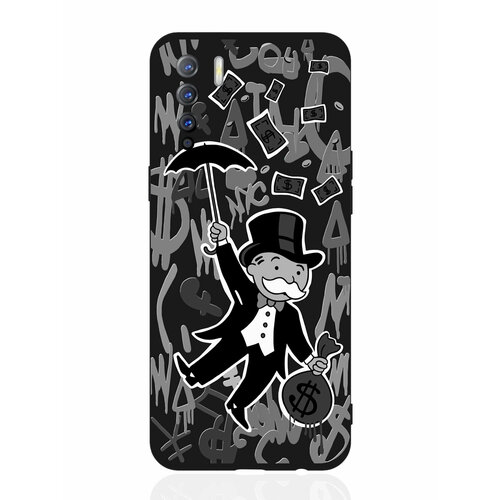 Чехол для смартфона OPPO A91/ OPPO Reno3 черный силиконовый Monopoly Black Edition/ Монополия дизайнерский пластиковый чехол для oppo a91 reno3 металл