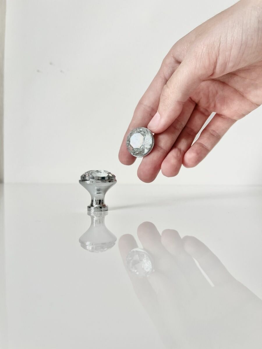 Ручки мебельные кнопки кристалл 20 мм - фотография № 8