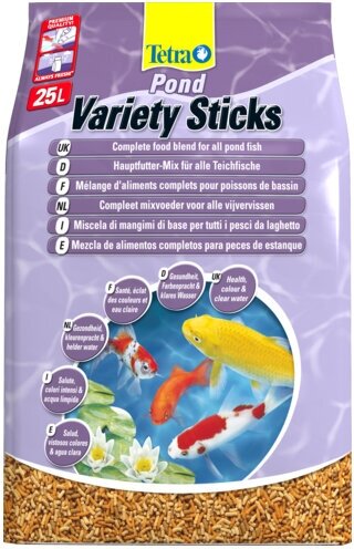 Корм Tetra Pond Variety Sticks 25 л, смесь из 3-х видов палочек для всех видов прудовых рыб