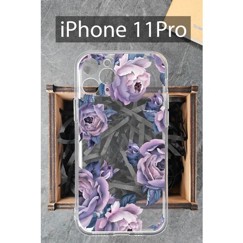 Силиконовый чехол Пионы для iPhone 11 Pro / Айфон 11 Про