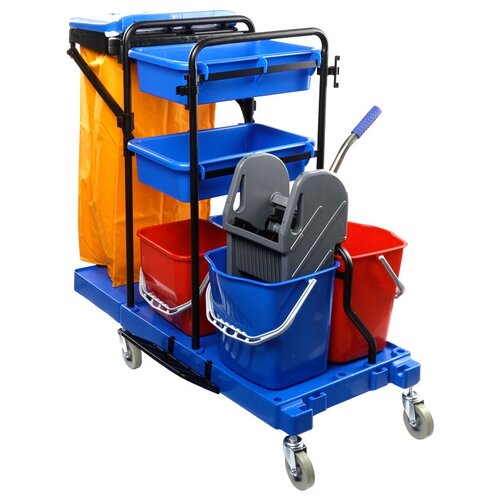Тележка уборочная OfficeClean Professional ведра 220л 211л отжим держ дмешка мешок 2поддона 25999₽
