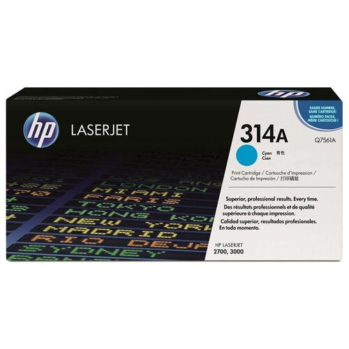 Картридж HP Q7561A, 3500 стр, голубой картридж q7560a 314a для принтера hp color laserjet 2700 2700n 3000 3000dn 3000dtn 3000n