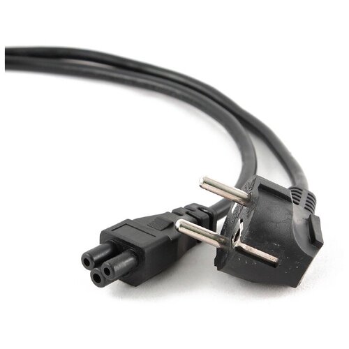 Кабель Cablexpert CEE 7/7 - IEC C5 (PC-186-ML12), 1 м, 1 шт., черный кабель питания cablexpert pc 186 ml12 cee7 7 s22 c5 220в для блока питания ноутбука клевер 3 0 75мм 1 8 метра