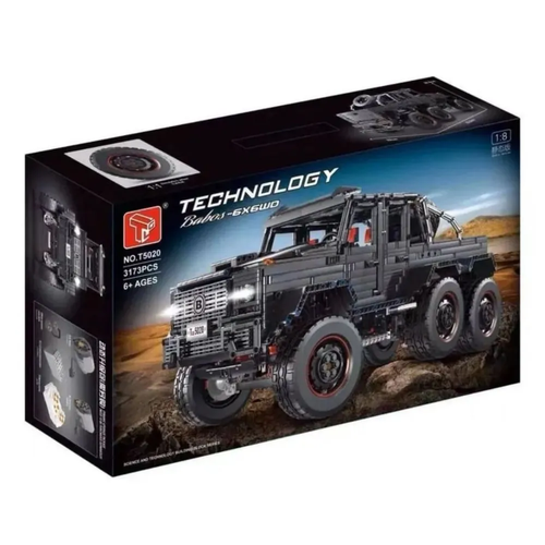 фото Конструктор техник mercedes-benz g63 amg 6х6 чёрный 3173 детали toys