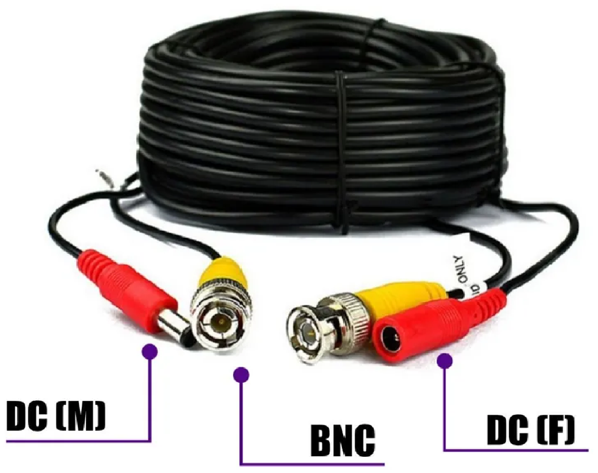 Кабель комбинированный BNC/DC-BNC/DC повышенной прочности для видеонаблюдения длина 10 метров