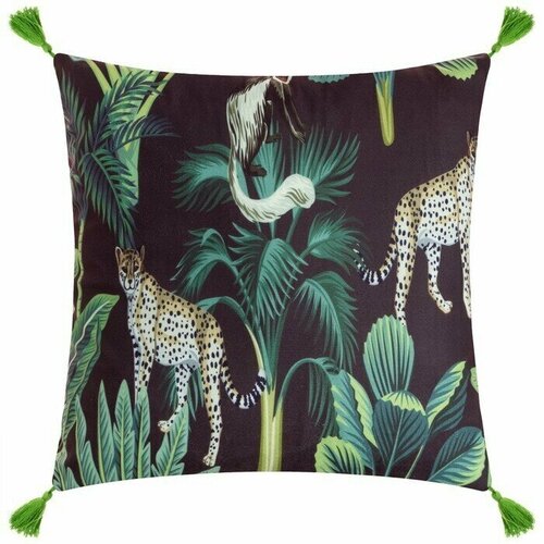 Наволочка декоративная с кисточками Хищники 43х43 см 960₽