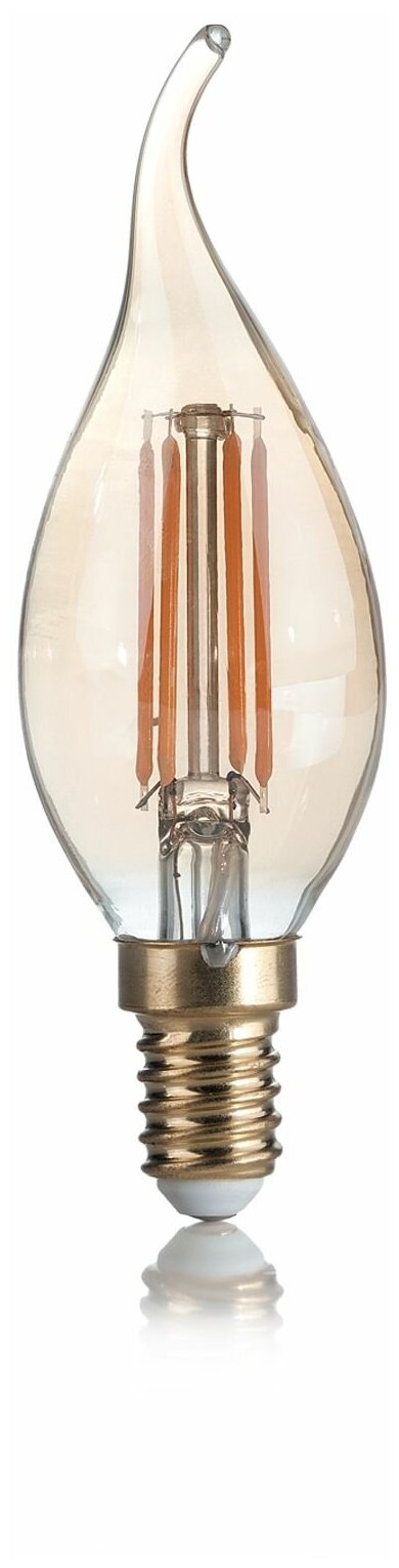 Лампа филаментная ideal lux Candela СА35 Свеча на ветру 4Вт 400Лм 2200К CRI80 Е14 230В Прозрачный Не диммируемая 151663