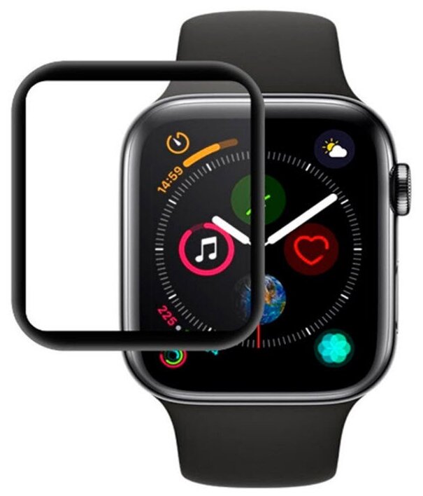 Стекло для Apple Watch Red Line для S4/S5 40mm Full screen (3D) Black