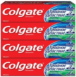 Зубная паста Colgate Тройное действие Натуральная мята комплексная, 100 мл, 4 шт.