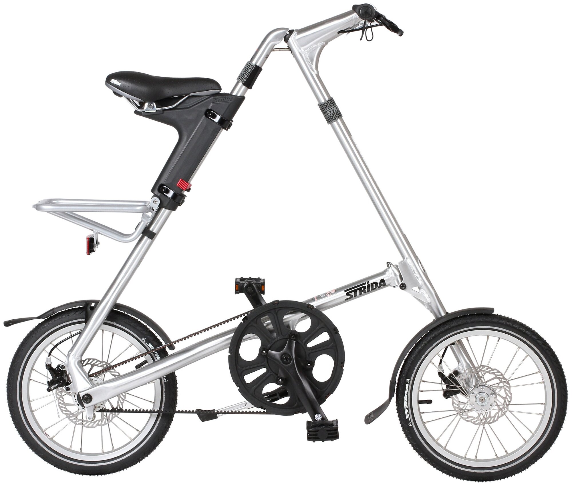 Складной велосипед STRIDA 5.2 серебристый металлик