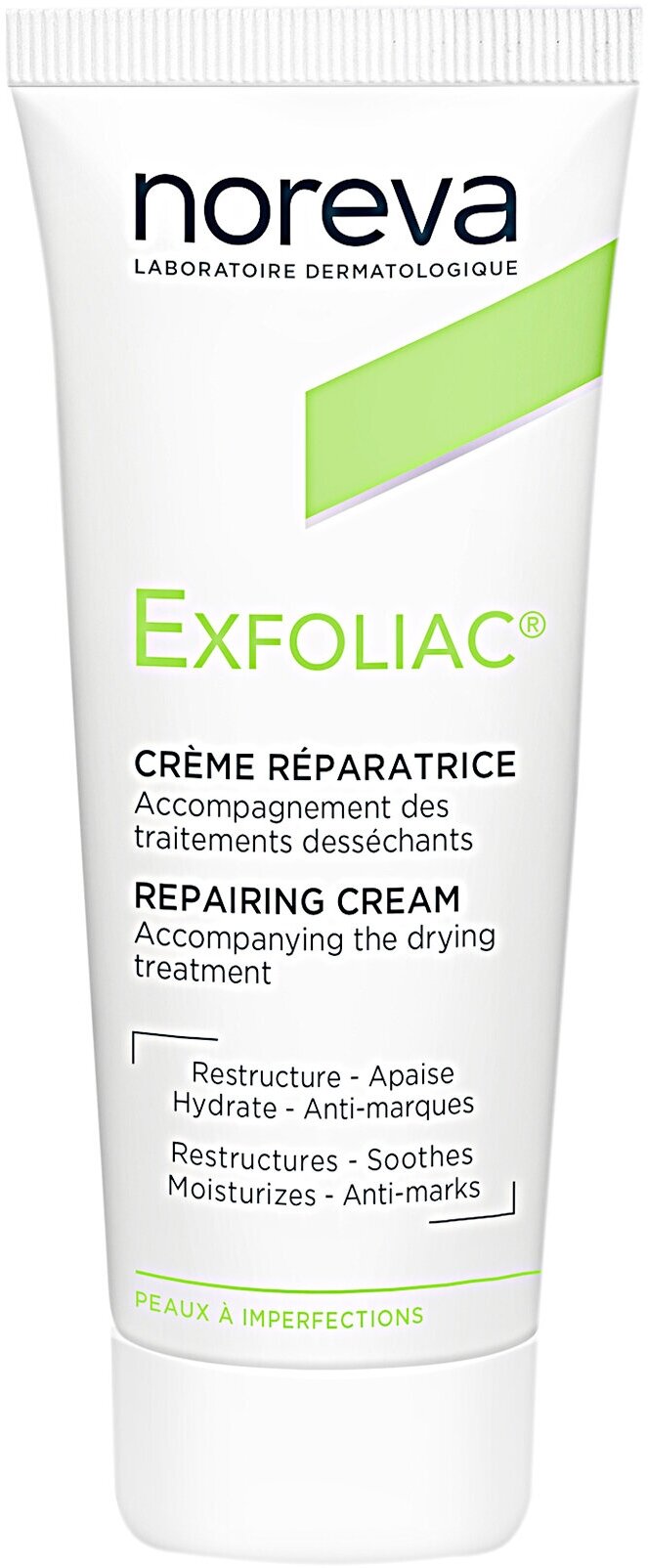 Восстанавливающий крем для раздраженной и проблемной кожи лица Noreva Exfoliac Reconstructive Cream /40 мл/гр.