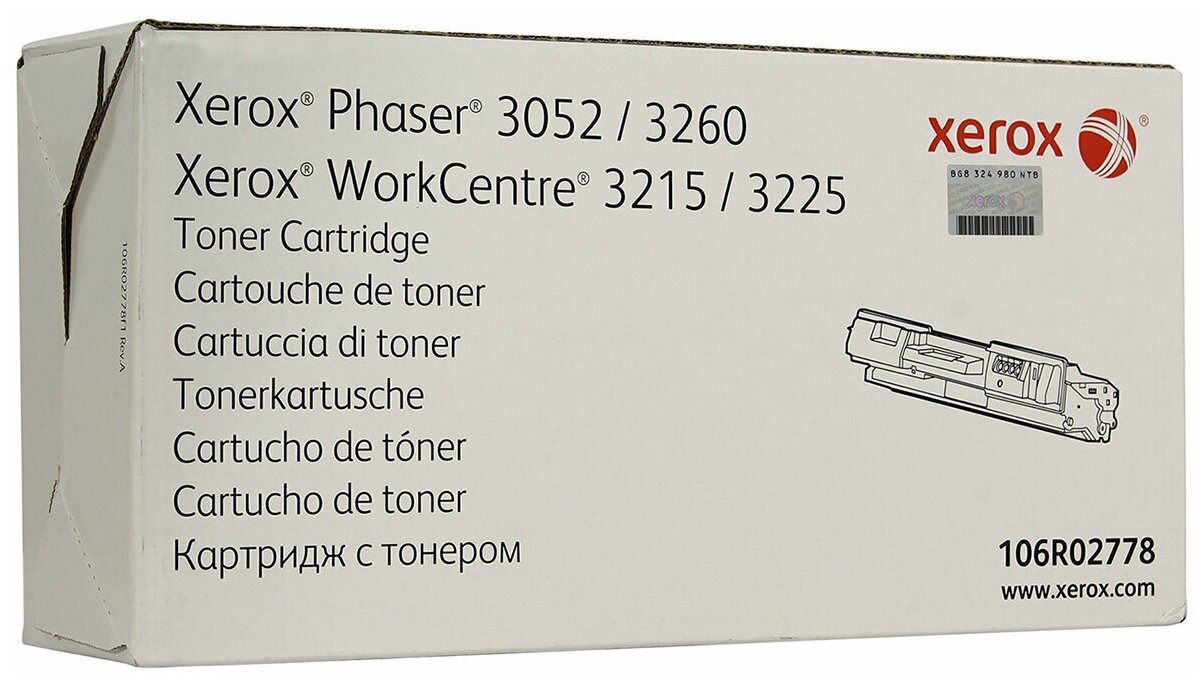 Xerox 106R02778 Картридж для Phaser 3052 3260 WC 3215 3225 3K, черный