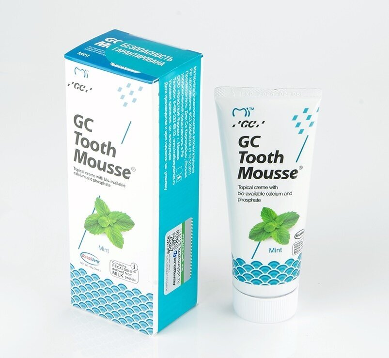 Зубной гель GC Corporation Tooth mousse мята, 35 мл, 40 г, голубой