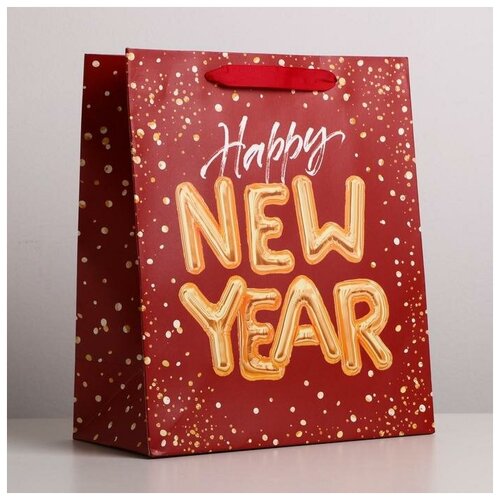 Пакет ламинированный вертикальный Happy New Year, ML 27 × 23 × 11,5 см