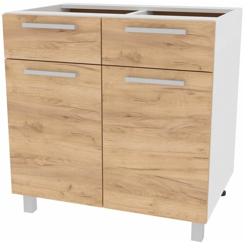 Стол 800 - 2 ящика без столешницы белый/бунратти