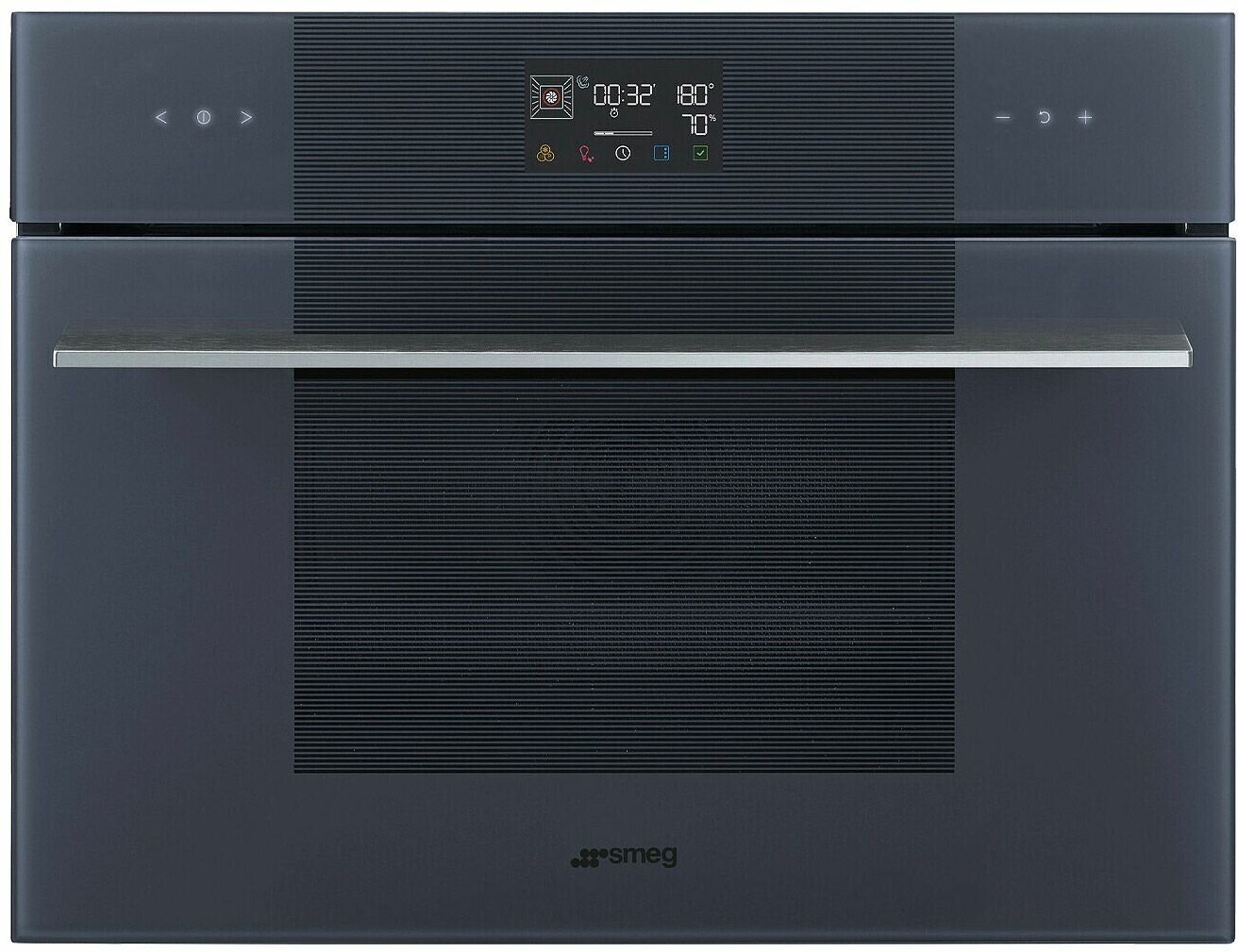 Компактный духовой шкаф Smeg SO4102S3G, комбинированный с пароваркой, 12 функций приготовления, блокировка управления, серый