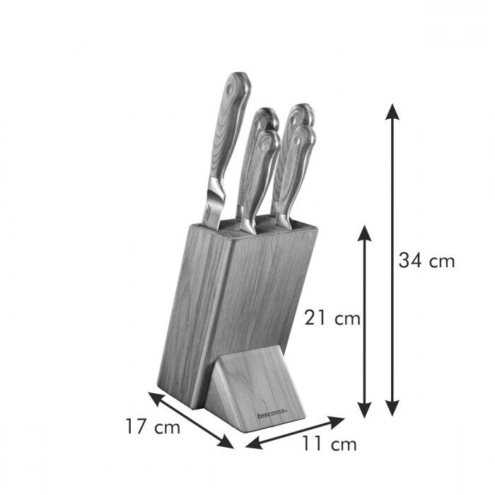 Набор кухонных ножей на деревянной подставке TESCOMA FEELWOOD (884850), 5 предметов - фотография № 10