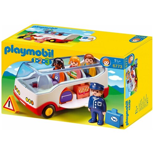 Набор с элементами конструктора Playmobil 1-2-3 6773 Перонный автобус, 9 дет.