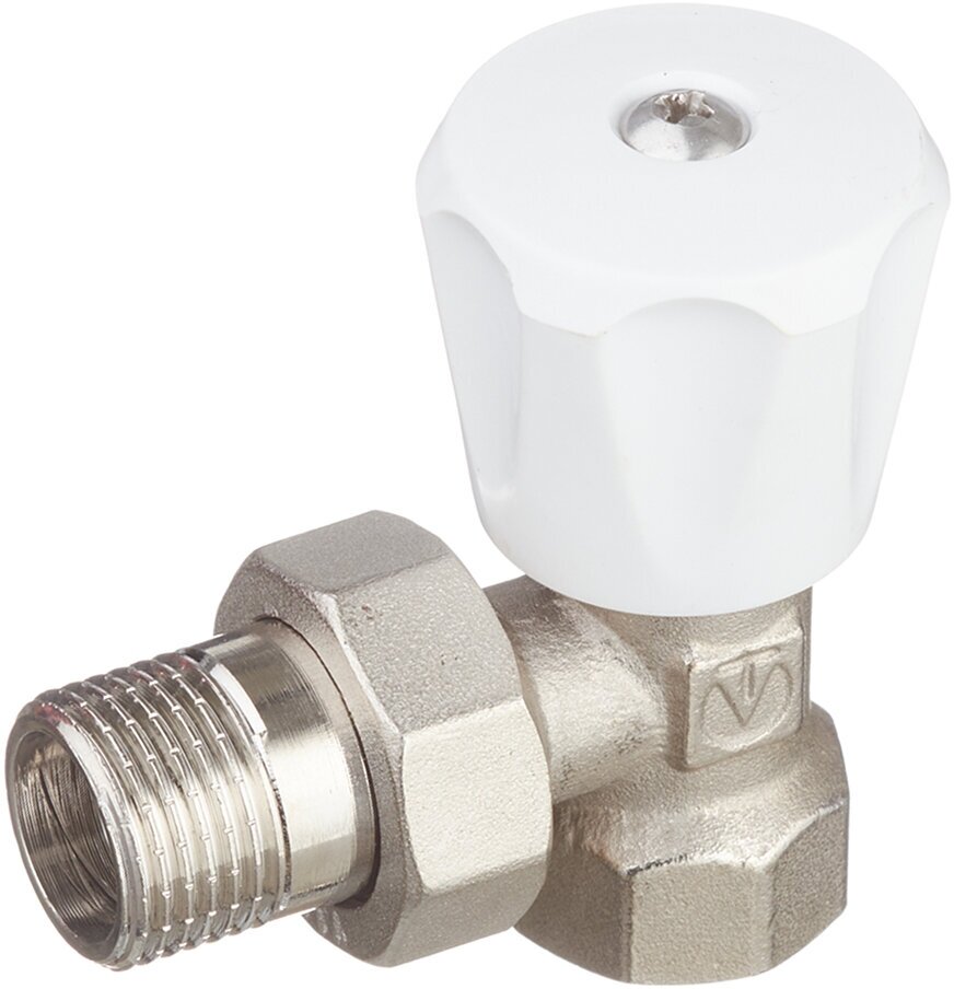 Клапан (вентиль) регулирующий ручной угловой VALTEC (VT.007. LN.04) 1/2 НР(ш) х 1/2 ВР(г) для радиатора