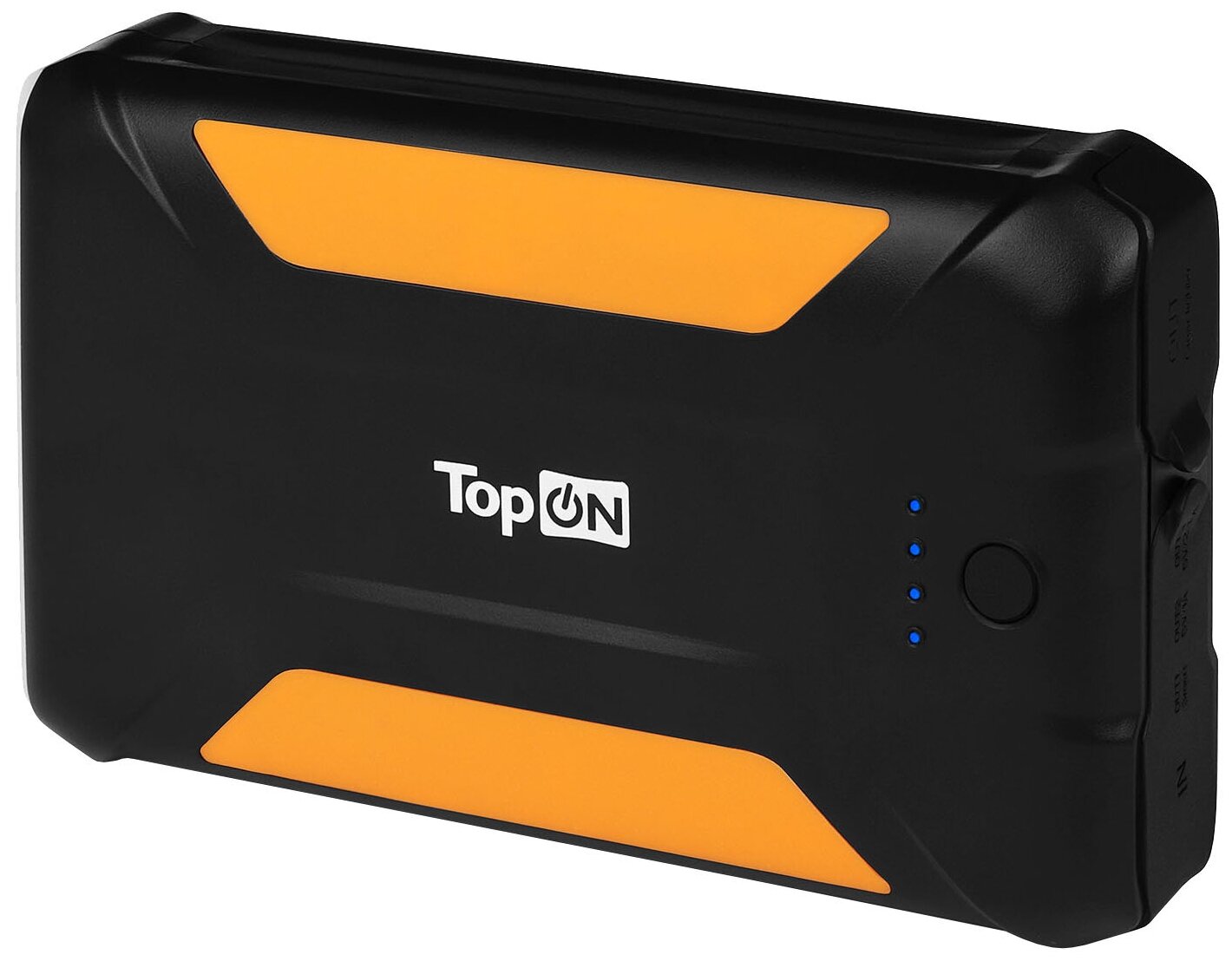 Внешний аккумулятор TopON TOP-X38 38000mAh 3 USB-порта, автомобильная розетка 12V 15A 180W, аварийный свет, фонарь, защита от пыли и брызг. Черный