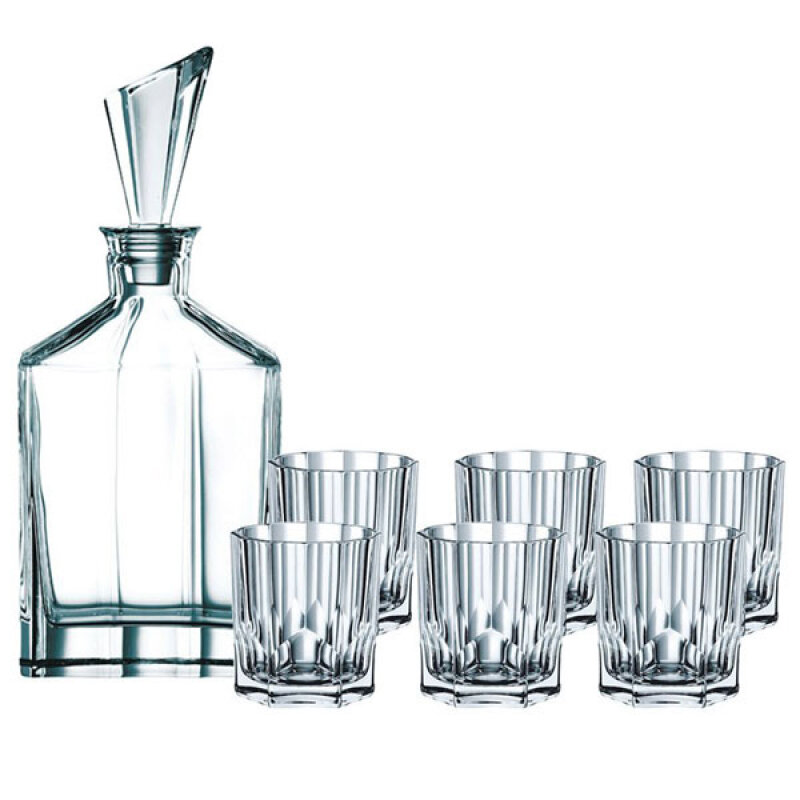 Nachtmann Набор для виски из 6-ти хрустальных стаканов и штофа Aspen (90025)