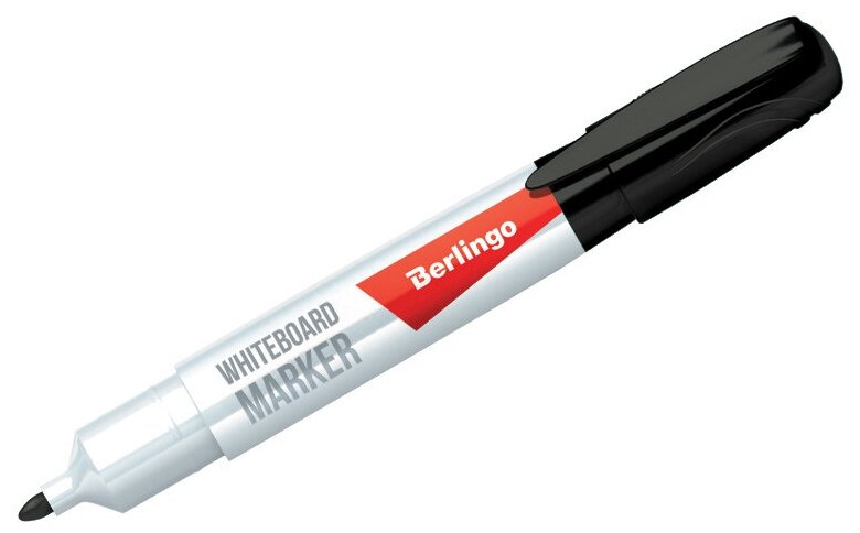 Маркер для белых досок Berlingo "Uniline WB200", черный, пулевидный, 2мм, упаковка 12 шт.