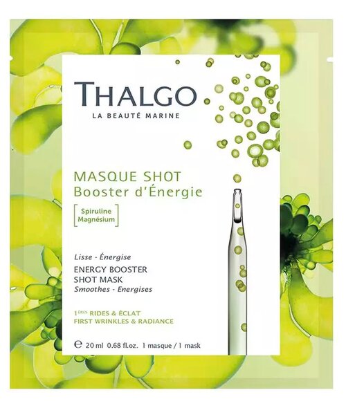 Thalgo тканевая маска Masque Shot Booster dEnergie со спирулиной, 20 г, 20 мл