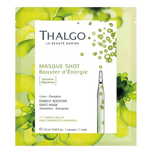 Thalgo тканевая маска Masque Shot Booster d'Energie со спирулиной, 20 г, 20 мл