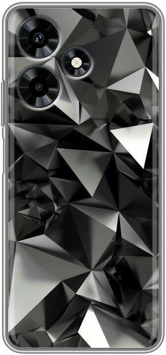 Дизайнерский силиконовый чехол для Инфиникс Хот 30 / Infinix Hot 30 Черные кристаллы