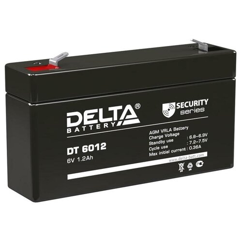 Аккумулятор 6В 1.2А. ч Delta DT6012 (7шт. в упак.) аккумулятор delta dt6012 6в 1 2 а ч комплект 3 штуки