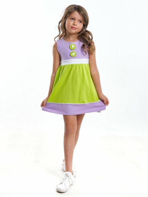 Платье Mini Maxi, размер 98, зеленый, фиолетовый