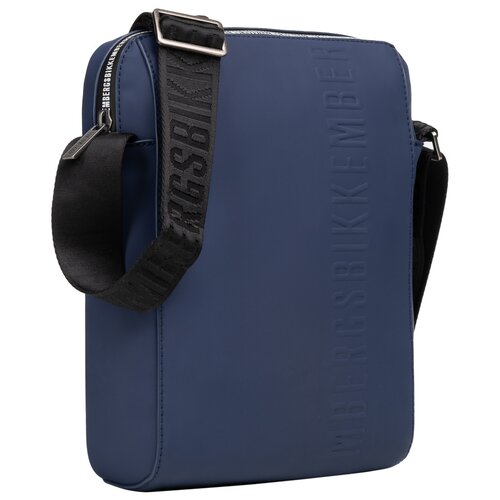 фото Сумка планшет bikkembergs повседневная, внутренний карман, регулируемый ремень, синий