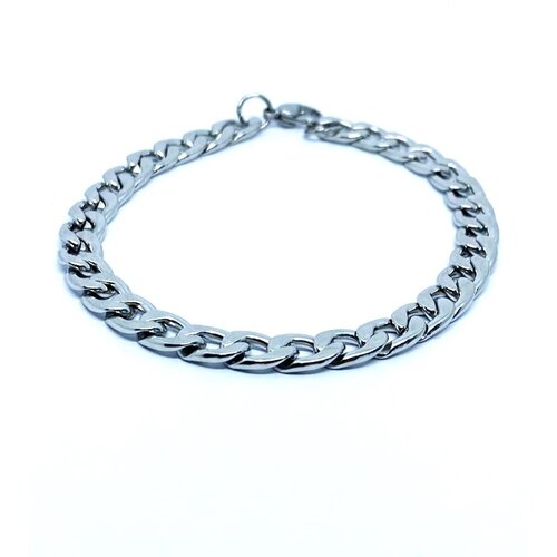 фото Браслет-цепочка, металл, размер 21 см, серебряный нет бренда