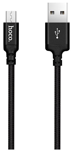 Кабель USB 2.0 hoco X14, AM/microBM, черный, 1м