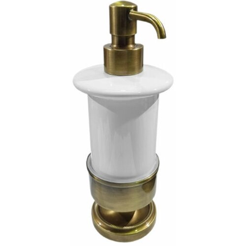 Настольный дозатор TW Bristol, керамический (белый), цвет держателя: бронза