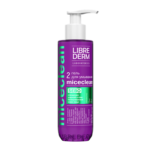 Librederm гель для умывания Miceclean Sebo, 200 мл, 240 г