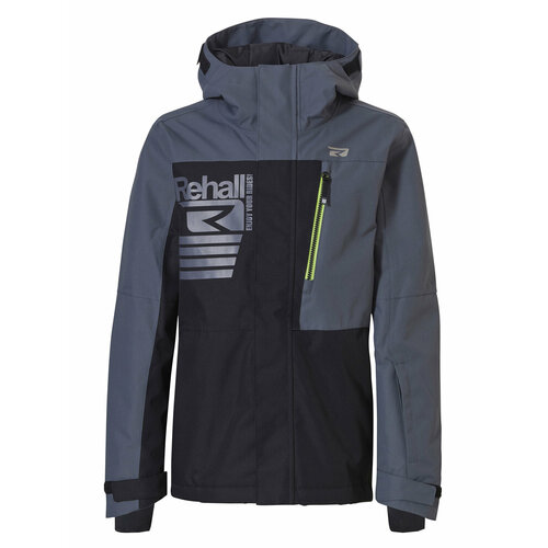 Горнолыжная куртка Rehall для мальчиков, воздухопроницаемая, карманы, карман для ски-пасса, размер 152, черный