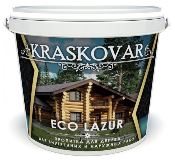 Пропитка для дерева Kraskovar Eco Lazur белый 2л 1194