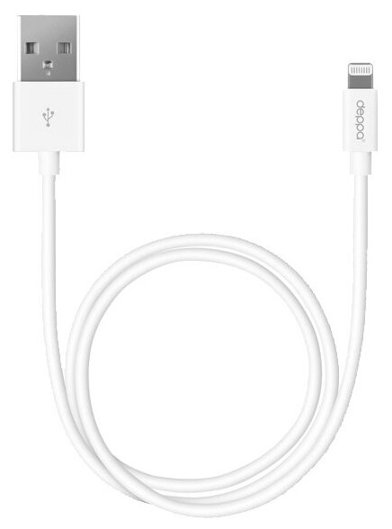 Дата-кабель USB - Lightning, MFI, 1.2м, белый, Deppa (72128)