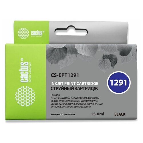 Картридж cactus CS-EPT1291, 430 стр, черный трафарет ubga 625 430 435 и др u qsd4