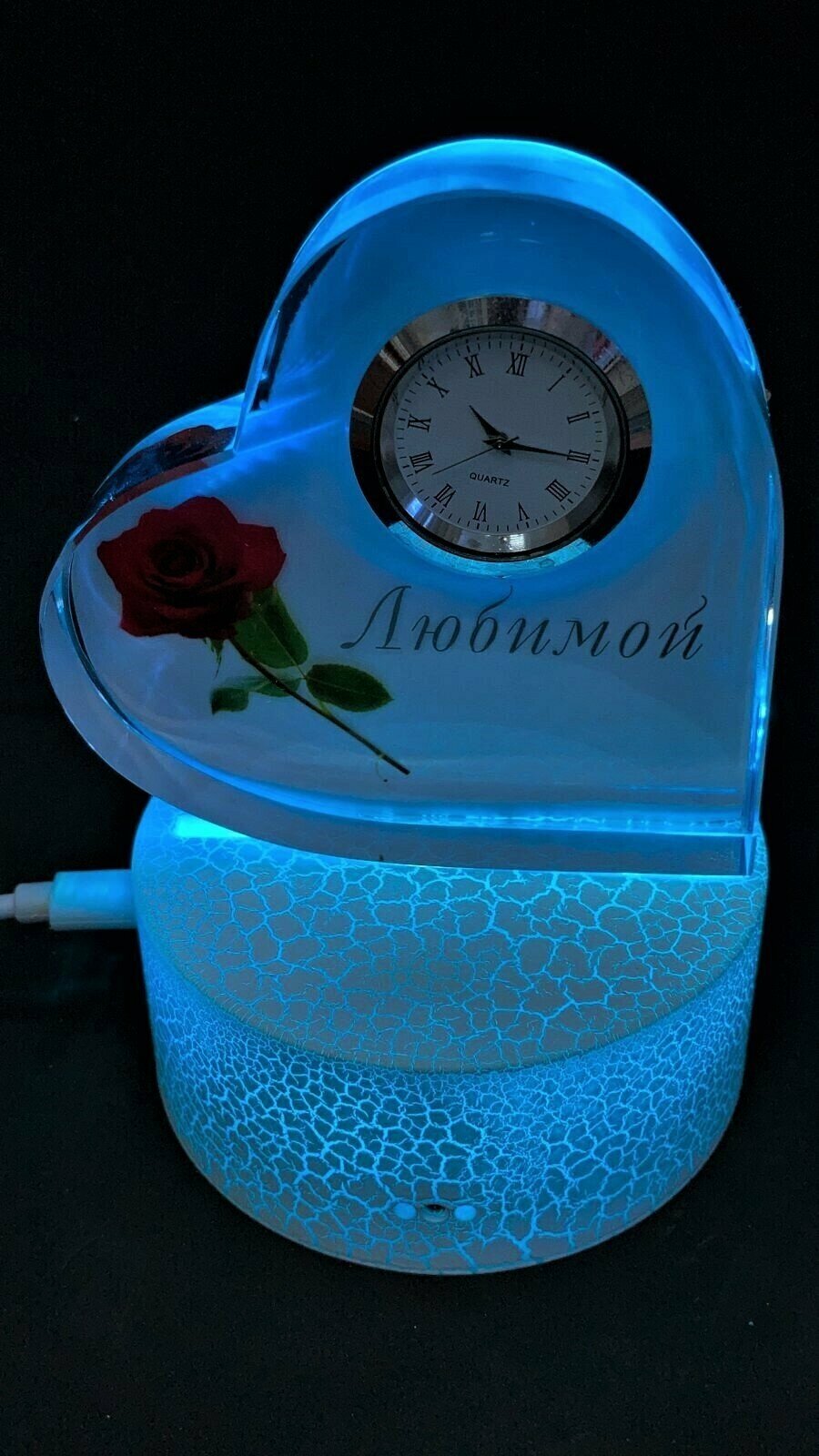 Светильник Сердечко Часы с пультом Любимой - фотография № 8
