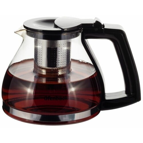 Заварник со съемным ситечком 1300мл стекло нержавеющая сталь 912₽