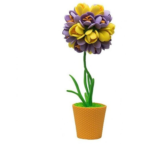 Набор для творчества топиарий малый Крокусы, фиолетовый/жeлтый, 13 см набор крокусы ботанические 12 шт